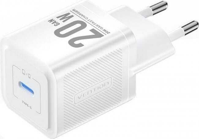 Wall charger, Vention, FEPW0-EU, USB-C, 20W, GaN (white)