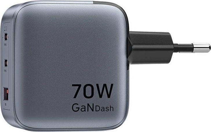 GaN Vention USB-C+C+A 70W Charger (Gray)