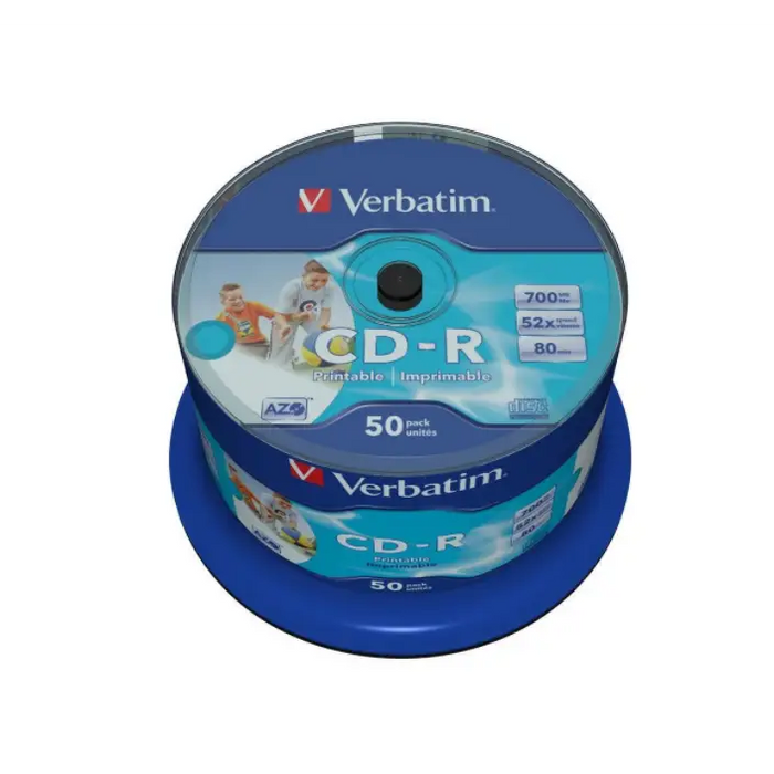 Verbatim CD-R AZO Printable 700Mb. 50 pcs. in sh-l - CD/DVD<<<Оптични носители<<<MediaTrade