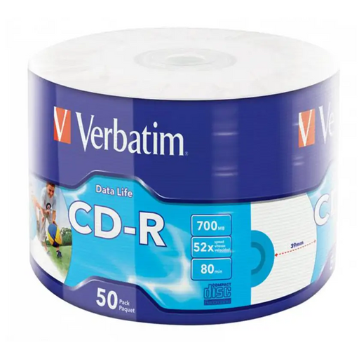 Verbatim CD-R Data Life 700MB (PRINTABLE) - 50 pcs. in cellophane - CD/DVD<<<Оптични носители<<<MediaTrade