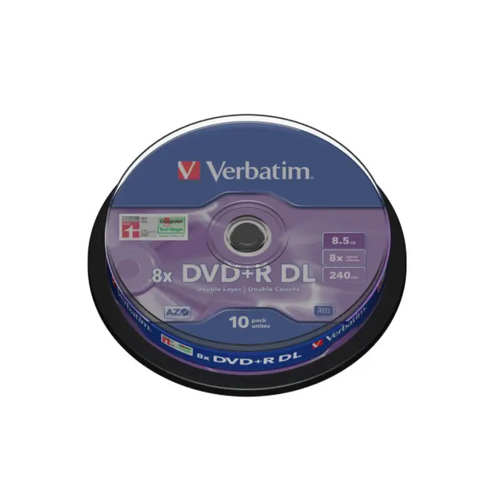 Verbatim DVD + R DL 8.5Gb./8X - 10 pcs. in a spindle - CD/DVD<<<Оптични носители<<<MediaTrade