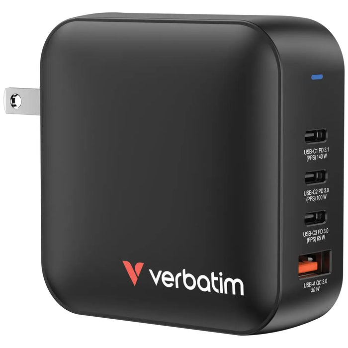 Verbatim Mini GaN Charger 165W 4 Port US plug with EU and UK adaptors - Аксесоари<<<VERBATIM памети и