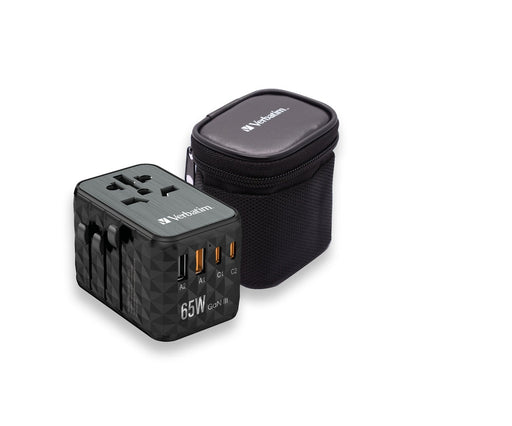 Verbatim UTA-05 GaN III Universal Travel Adapter with 2 x USB-C PD 65W & QC 4+ / 2 x USB-A - Аксесоари<<<VERBATIM