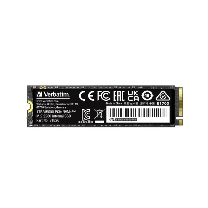 Verbatim Vi5000 Internal PCIe NVMe M.2 SSD 1TB - SSD дискове<<<VERBATIM памети и аксесоари<<<VERBATIM<<<PolyComp