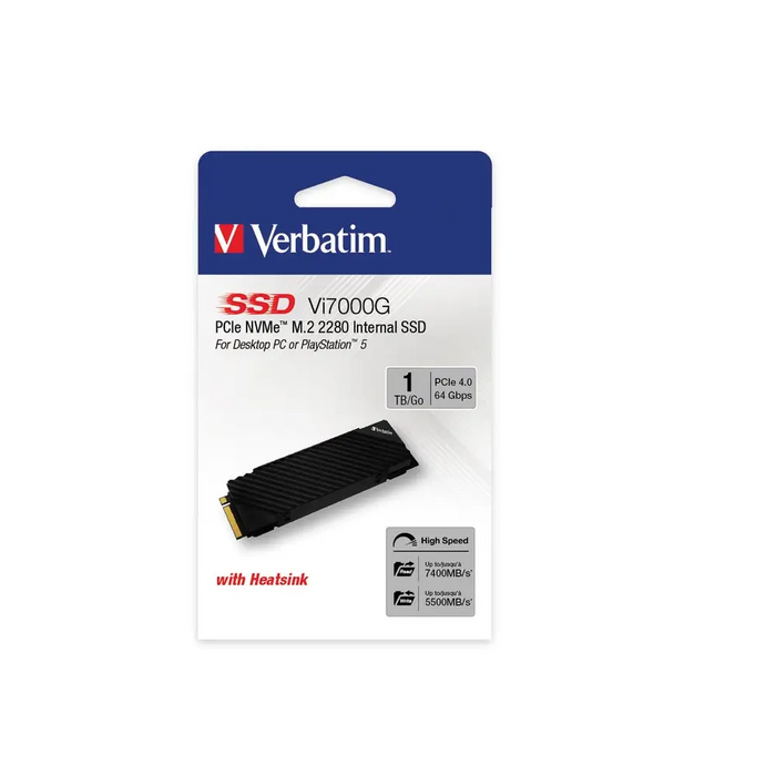 Verbatim Vi7000G Internal PCIe NVMe M.2 SSD 1TB - SSD дискове<<<VERBATIM памети и аксесоари<<<VERBATIM<<<PolyComp