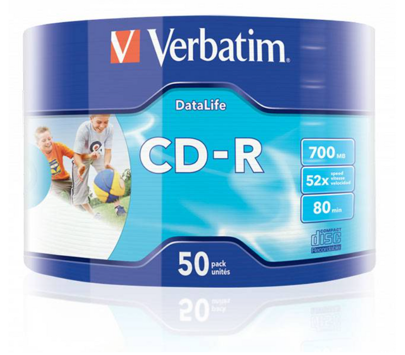 Verbatim CD-R Data Life 700MB (PRINTABLE) - 50 pcs. in cellophane
