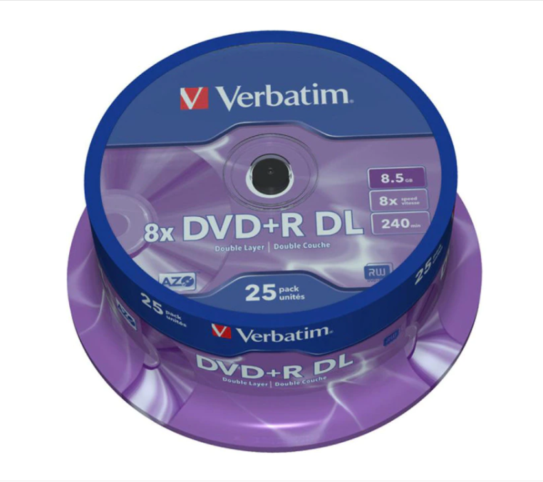 Verbatim DVD+R DL PRINT 25 in a spindle