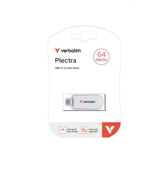 Verbatim Plectra USB-C Flash Drive White 64GB