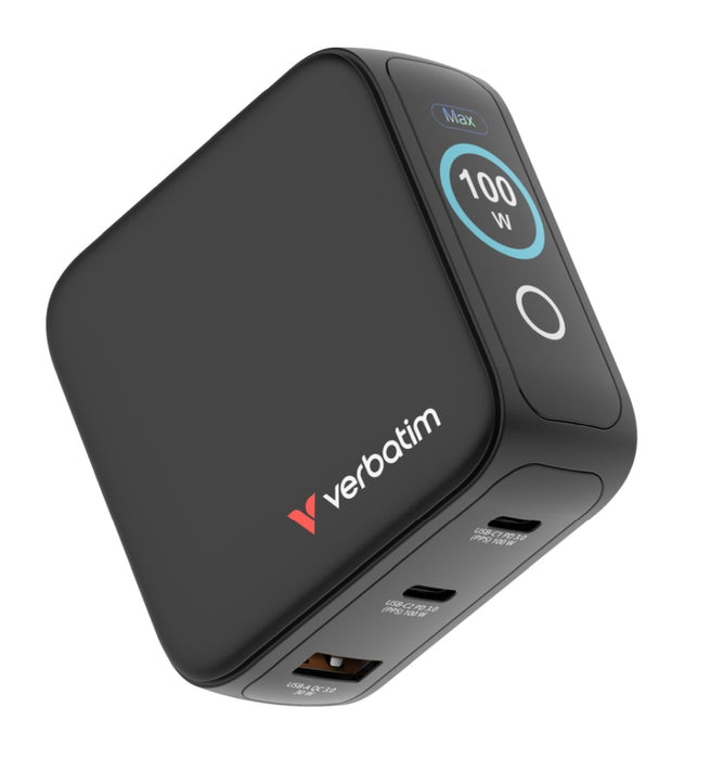 Verbatim Mini GaN Charger 100W with Display