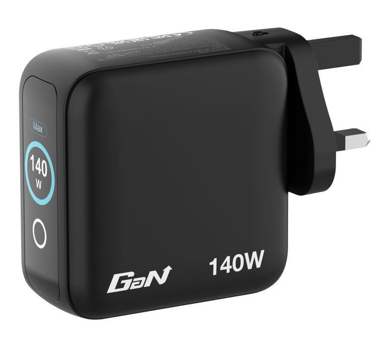 Verbatim Mini GaN Charger 140W with Display + 140W USB-C to USB-C Cable (Charger and Data transfer) Grey