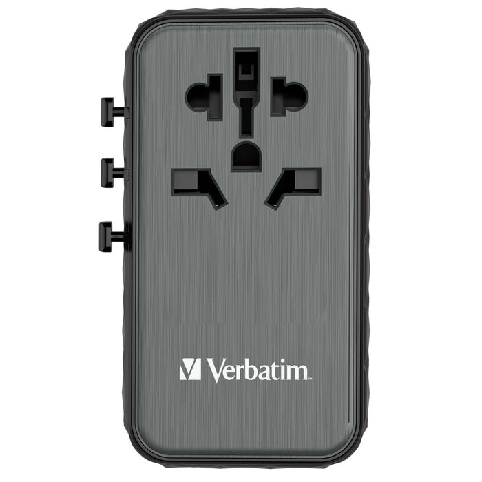 Verbatim UTA-06 GaN III Universal Travel Adapter with 2 x USB-C PD 100W & QC 4+ / 2 x USB-A QC 3.0