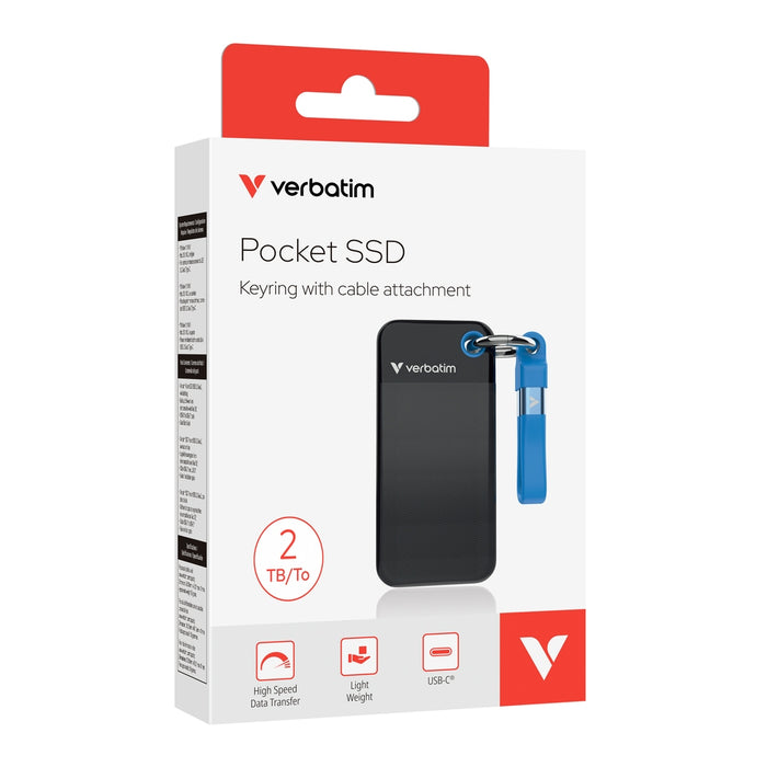 Verbatim Pocket SSD USB 3.2 Gen 2 2TB Black/Blue