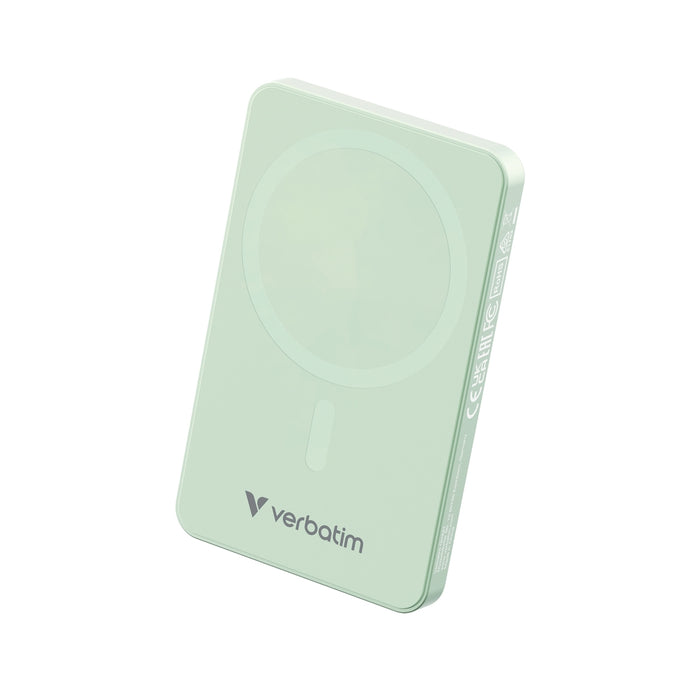 Verbatim Charge 'n' Go Essentials Power Bank Magnetic Wireless 5000mAh Green