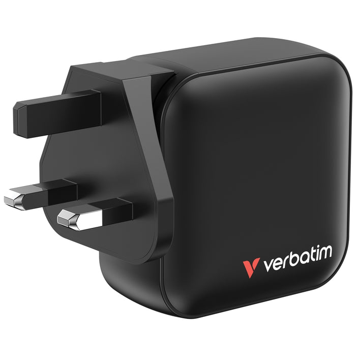 Verbatim Mini GaN Charger 100W 4 Port US plug with EU and UK adaptors