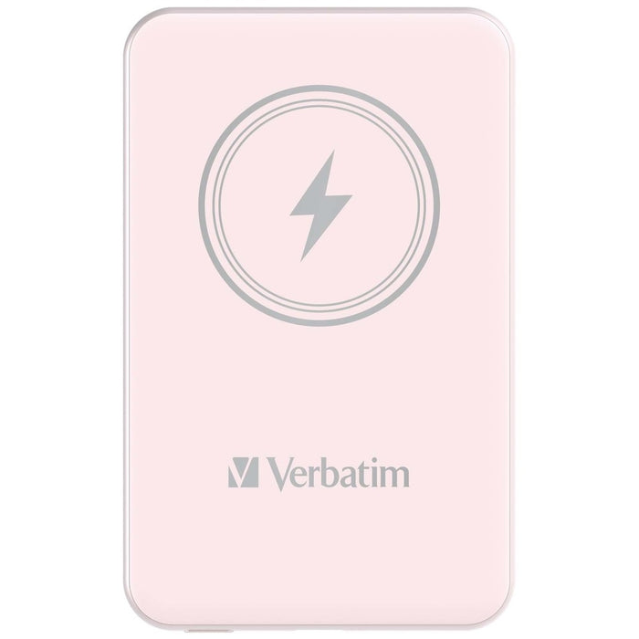 Verbatim MCP-5PK Power Pack 5000 mAh with UBS-C PD 20W / Magnetic Wireless Charging 15W Pink