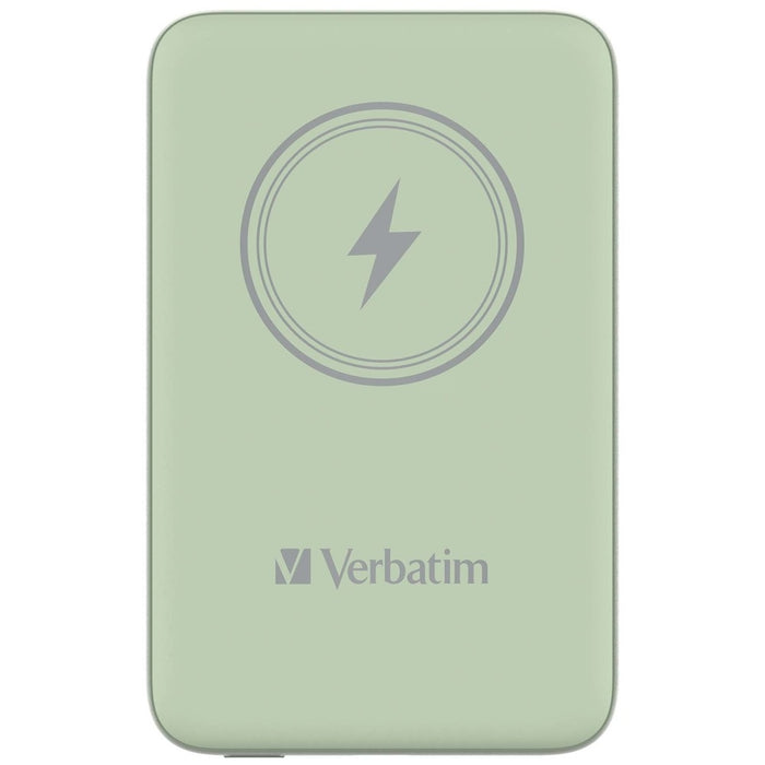 Verbatim MCP-10GN Power Pack 10000 mAh with UBS-C PD 20W / Magnetic Wireless Charging 15W Green