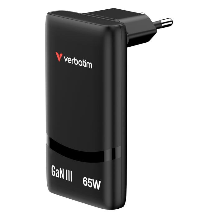 Verbatim Fold 'n' Go GaN Charger 65W EU plug Black