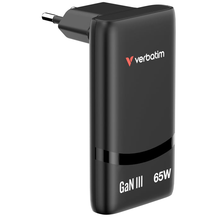 Verbatim Fold 'n' Go GaN Charger 65W EU plug Black