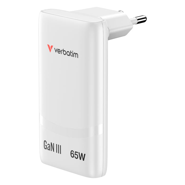 Verbatim Fold 'n' Go GaN Charger 65W EU plug White