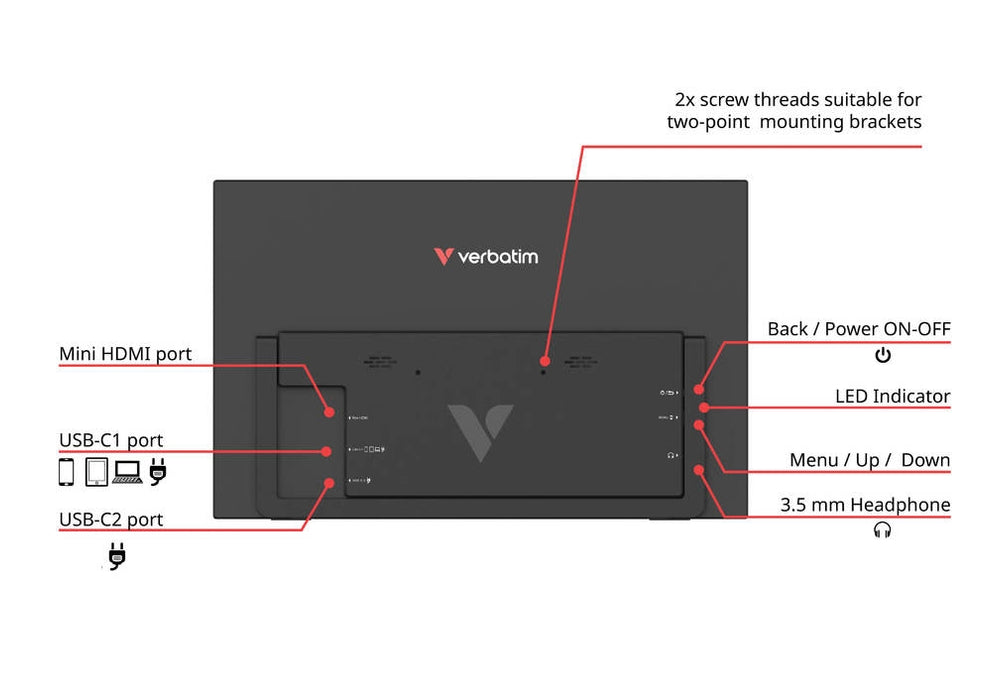 Verbatim Portable 15.6 FHD Monitor LIGHT