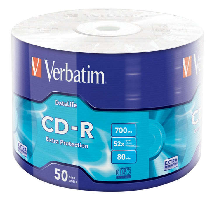 Verbatim CD-R 700MB 52X EXTRA PROTECTION WRAP (50 PACK)