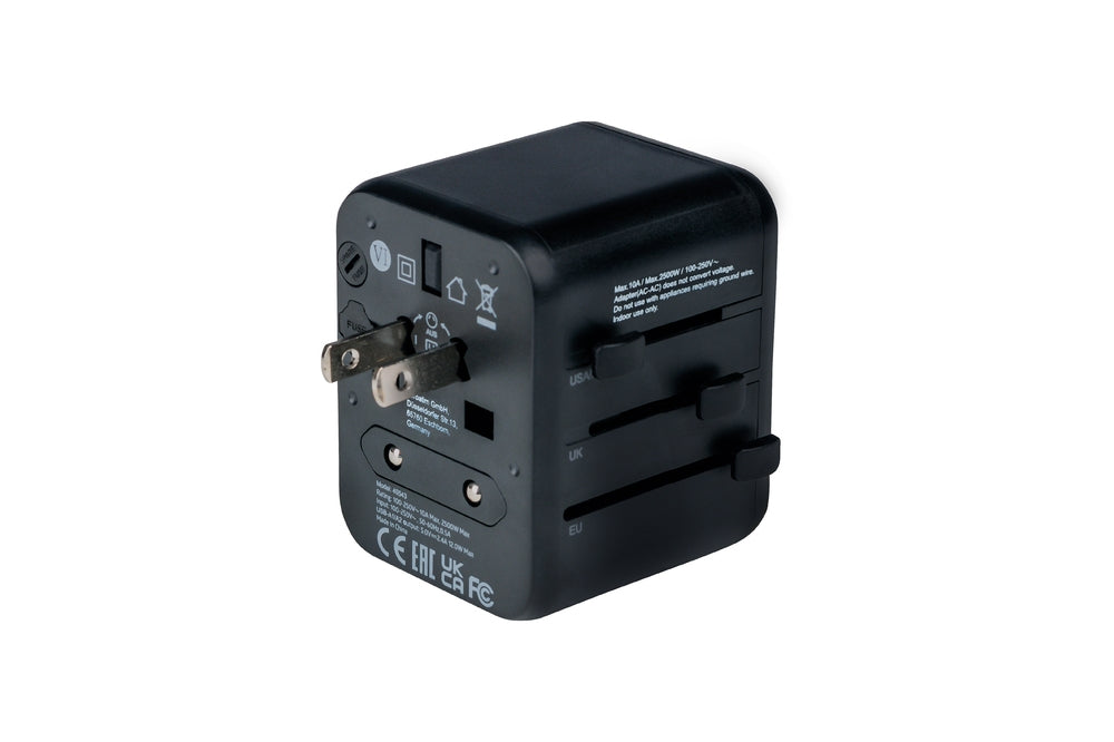 Verbatim UTA-01 Universal Travel Adapter with 2 x USB-A ports