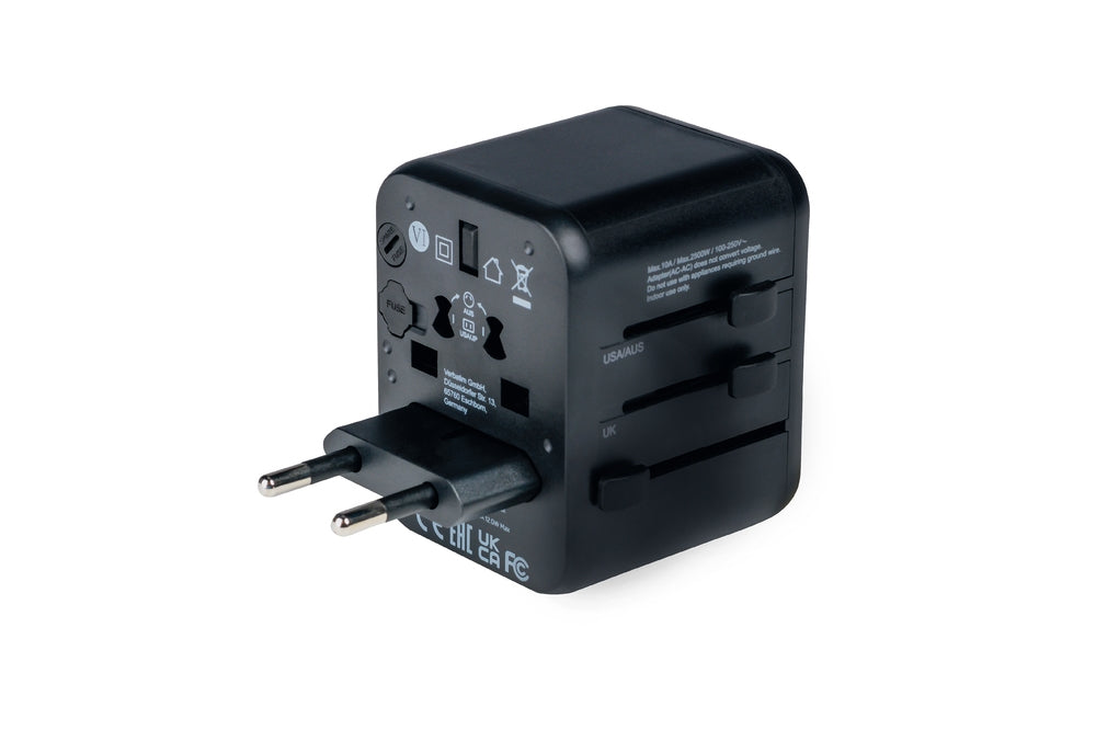 Verbatim UTA-01 Universal Travel Adapter with 2 x USB-A ports