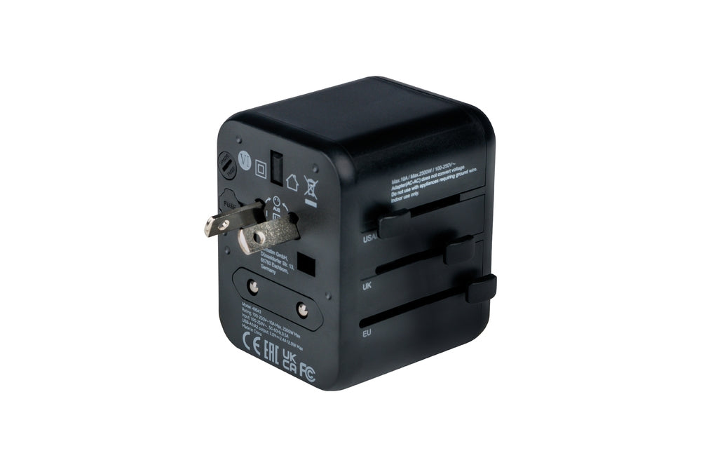 Verbatim UTA-01 Universal Travel Adapter with 2 x USB-A ports