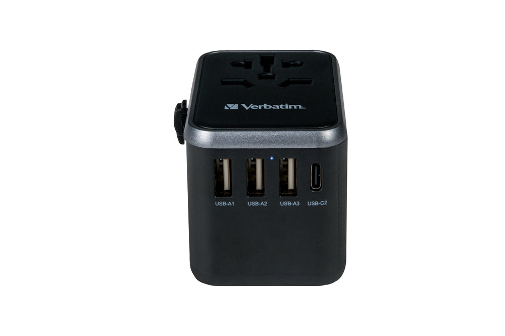 Verbatim UTA-04 Universal Travel Adapter with 1 x USB-C PD 61W & QC 3.0 / 1 x USB-C / 3 x USB-A