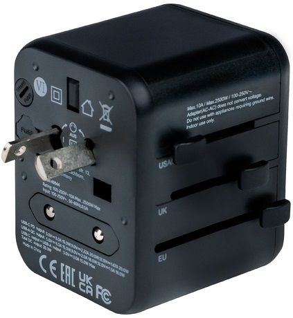 Verbatim UTA-02 Universal Travel Adapter with 1 x USB-C PD 20W / 1 x USB-A QC 3.0