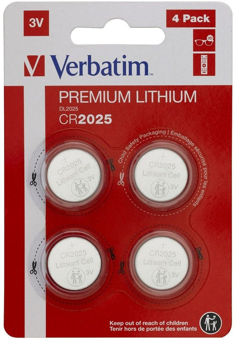 Verbatim LITHIUM BATTERY CR2025 3V 4 PACK