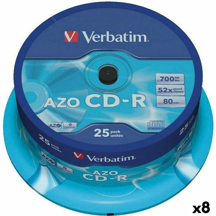 CD-R Verbatim Azo 700 MB 52x 25 Pieces (8 Units)