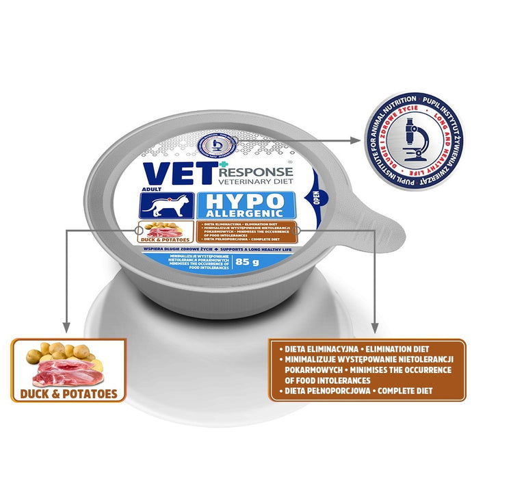 VET RESPONSE Hypoallergenic Duck - wet cat food - 85g