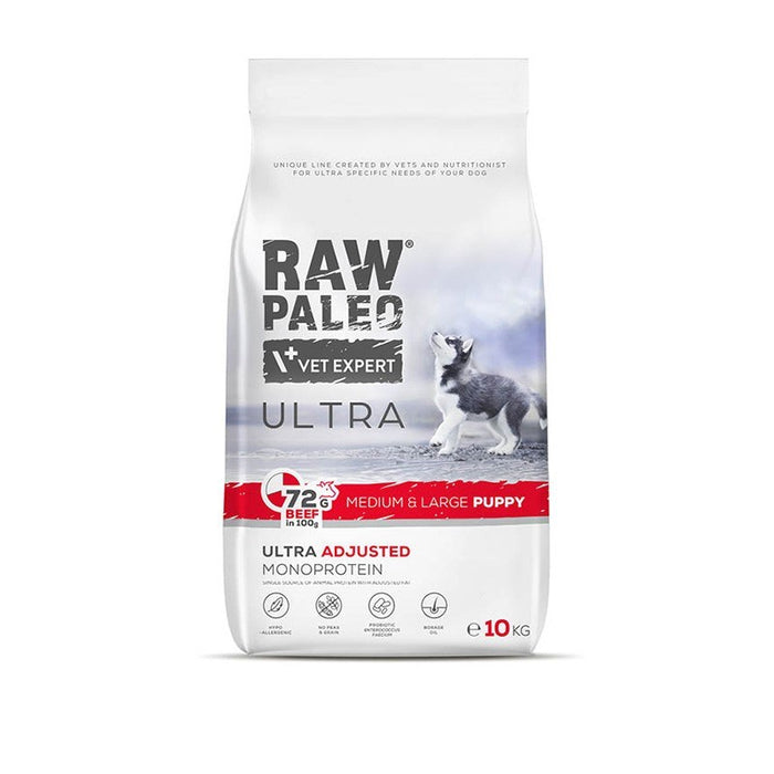 VETEXPERT Raw Paleo Ultra Medium&Large Puppy Beef - dry food for puppies - 10 kg