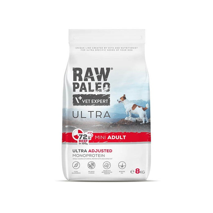VETEXPERT Raw Paleo Ultra Mini Adult Beef - dry dog food - 8 kg