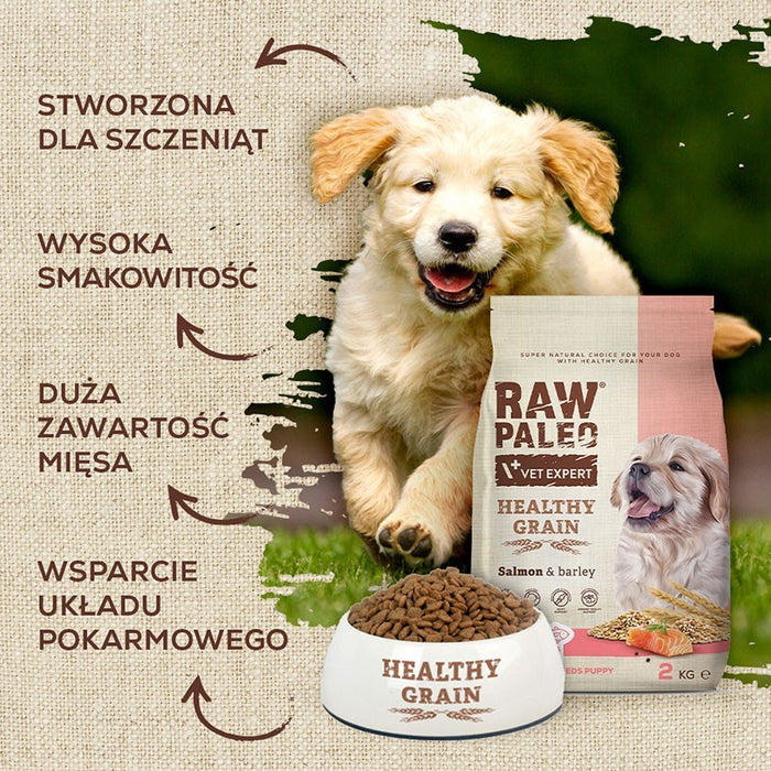 VETEXPERT Raw Paleo Healthy Grain Puppy Salmon and barley - dry dog food - 2 kg