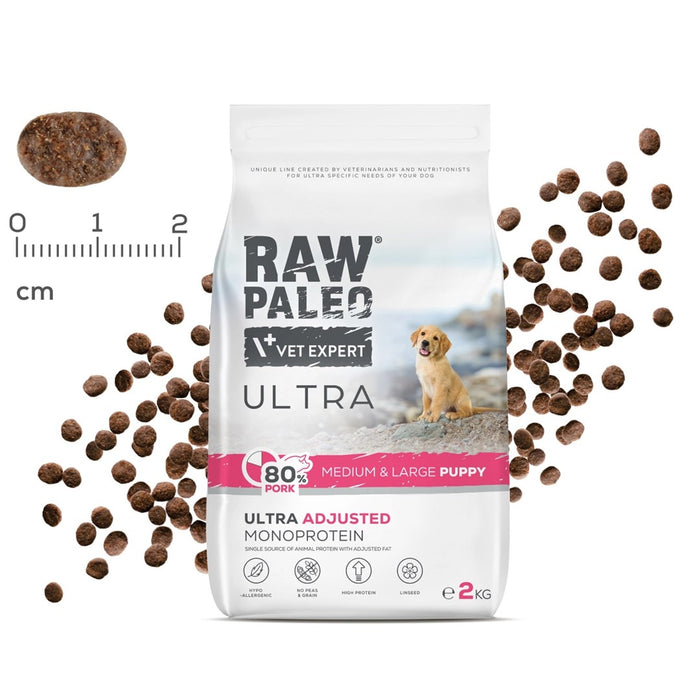 VETEXPERT Raw Paleo Ultra Pork Medium & Large Puppy - dry dog food - 2kg