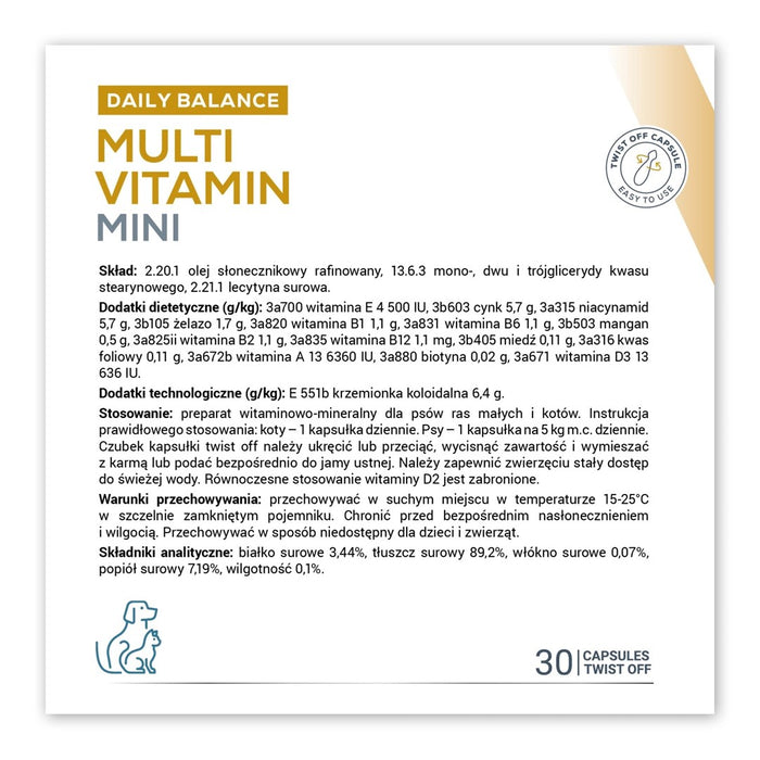 VETEXPERT Multivitamin Mini - supplements for dogs and cats - 30 pcs