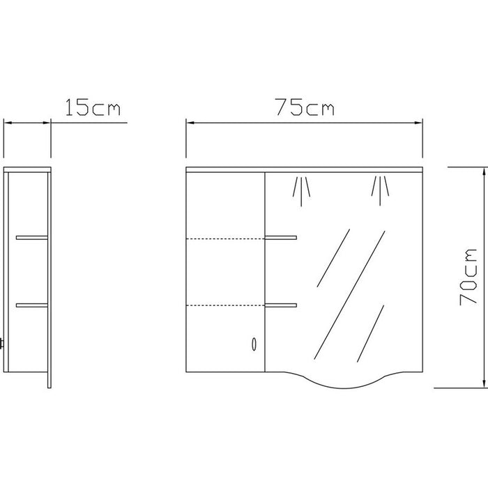 BATHROOM CABINET WITH MIRROR LEFT VICARD ELEKTRA