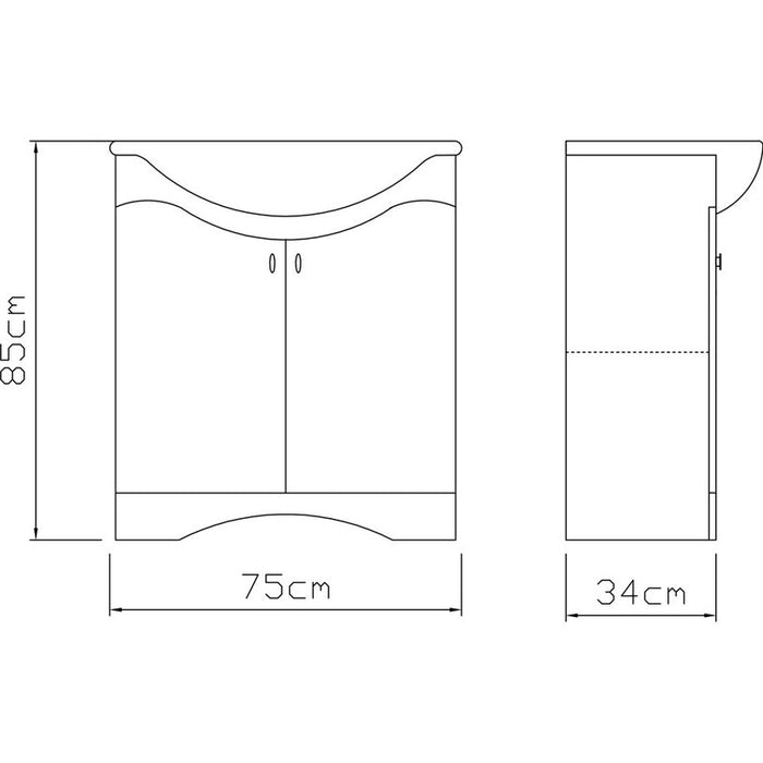 BATHROOM CABINET WITH WASHBASIN VICARD ELEKTRA