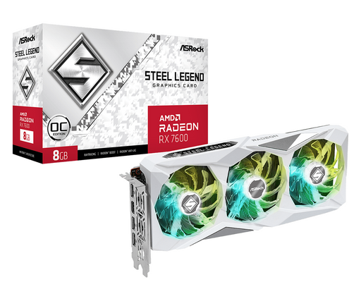 Video card ASROCK RX 7600 Steel Legend OC 8GB GDDR6 - Видео карти<<<Компютърни компоненти<<<ValiAPI&&&Видео