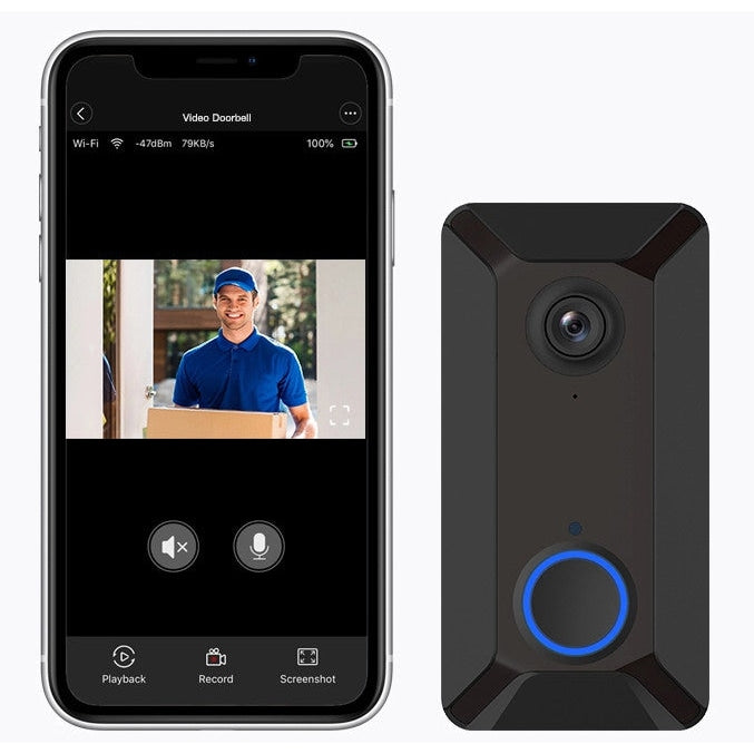 Video intercom bell Homesek wide 166 degrees intercom connection with a smartphone, night vision