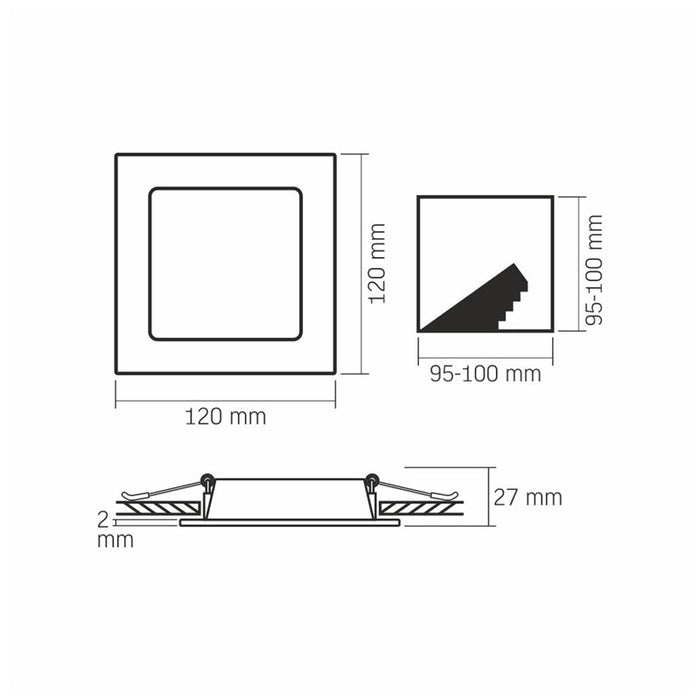 LED LAMP VLE-DLBS-064 DOWNLIGHT SQ 6W/4K/WH VIDEX