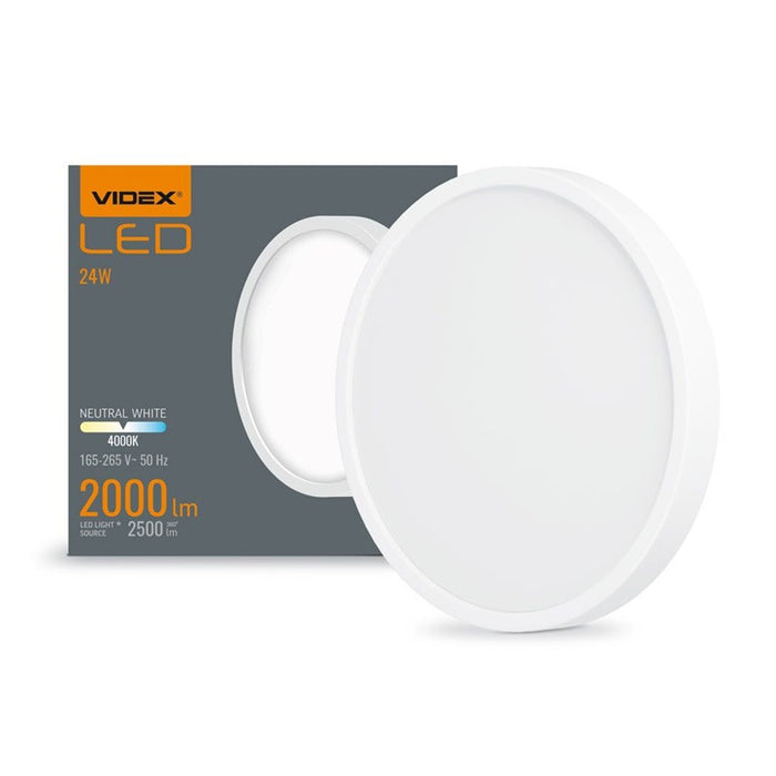 LED LAMP VLE-DLRS-244 SURFACE FRAME RD 24W/4K/WH VIDEX