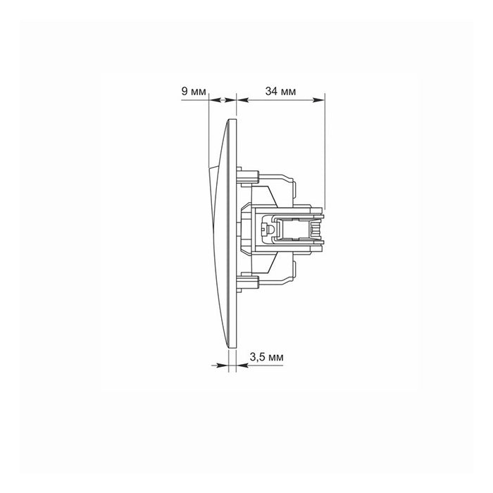 SINGLE POLE SWITCH VF-BNSW1-BG 10A BINERA VIDEX - GRAPHITE