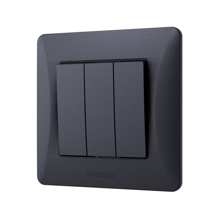 TRIPLE SWITCH 10A VF-BNSW3-BG BINERA VIDEX - GRAPHITE
