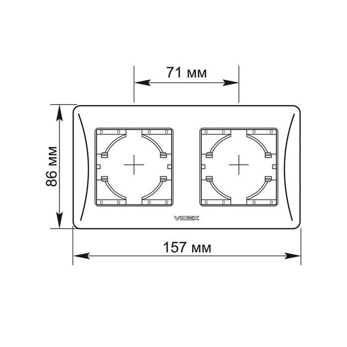 DOUBLE HORIZONTAL FRAME VF-BNFR2H-BG BINERA VIDEX - GRAPHITE
