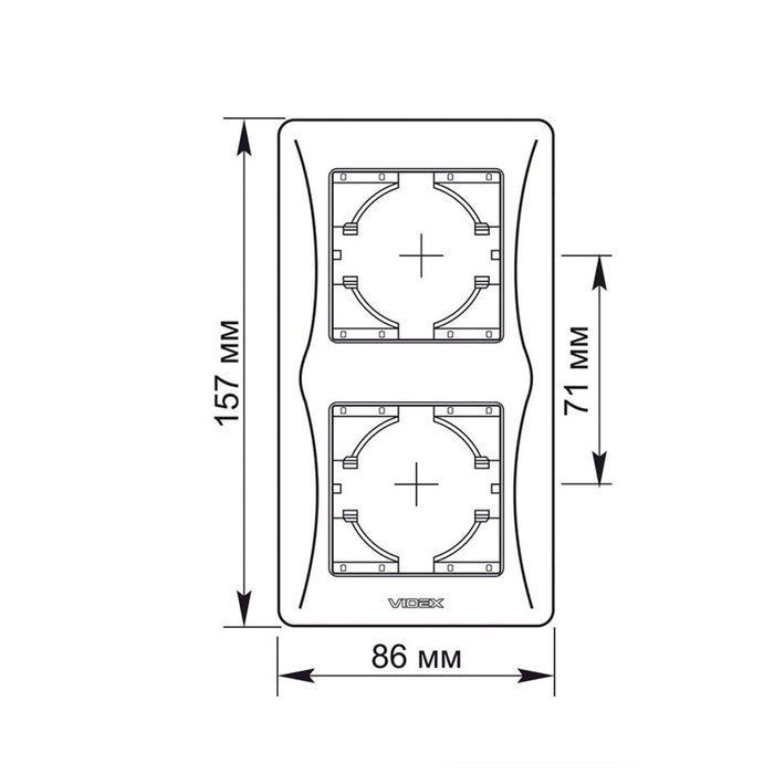 DOUBLE VERTICAL FRAME VF-BNFR2V-W BINERA VIDEX - WHITE