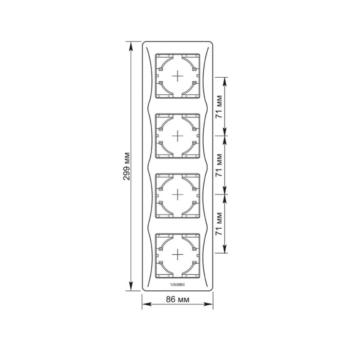 FRAME QUAD VERTICAL VF-BNFR4V-W BINERA VIDEX - WHITE
