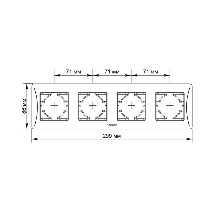 QUAD HORIZONTAL FRAME VF-BNFR4H-W BINERA VIDEX